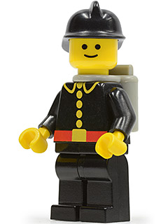 LEGO Minifigure firec024 - Fire - Classic, Black Fire Helmet, Light Gray Air Tanks - Authentic LEGO Minifigure Main Image