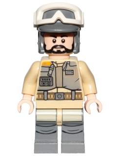 LEGO Minifigure sw0803 - Rebel Trooper - White Goggles, Dark Bluish Gray Helmet, Black Beard (Private Kappehl) - Authentic LEGO Minifigure Main Image