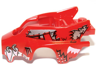 LEGO 11113pb01 Flywheel Fairing Wolf Shape with Fangs and Silver and White Pattern - Main Product Image