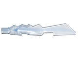 LEGO 11439pb04 Minifigure, Weapon Sword Blade with Jagged Edges and Bar End with Marbled Trans-Medium Blue Pattern - Main Product Image