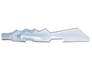 LEGO 11439pb04 Minifigure, Weapon Sword Blade with Jagged Edges and Bar End with Marbled Trans-Medium Blue Pattern - Main Product Image
