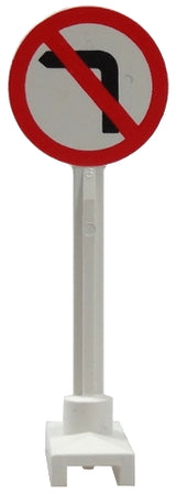 LEGO 14pb10 Road Sign Round with No Left Turn Pattern - Main Product Image