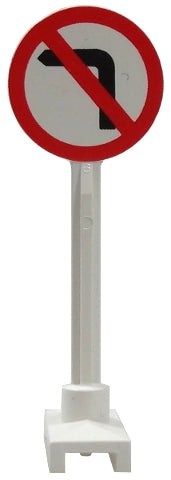 LEGO 14pb10 Road Sign Round with No Left Turn Pattern - Main Product Image
