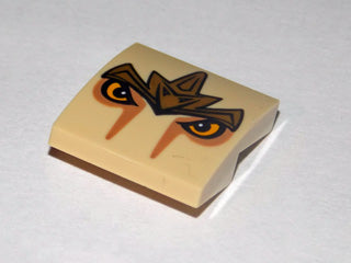 LEGO 15068pb002 Slope, Curved 2 x 2 x 2/3 with Lion Armor and Eyes Pattern - Main Product Image