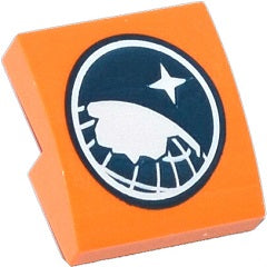LEGO 15068pb004 Slope, Curved 2 x 2 x 2/3 with Dark Blue and White Arctic Explorer Logo Pattern - Main Product Image