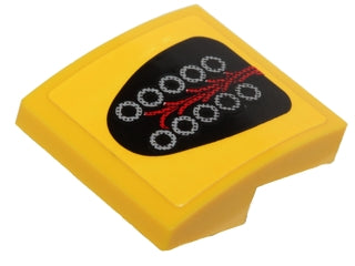LEGO 15068pb043 Slope, Curved 2 x 2 x 2/3 with 10 Silver Circles and Red Wires Pattern (Sticker) - Set 40193 - Main Product Image