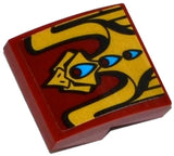 LEGO 15068pb072 Slope, Curved 2 x 2 x 2/3 with Gold Bird with 3 Red and Blue Feathers Pattern (Sticker) - Set 70600 - Main Product Image