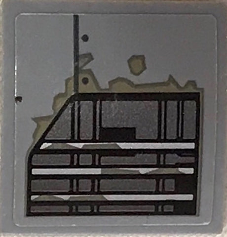 LEGO 15068pb169 Slope, Curved 2 x 2 x 2/3 with SW Vent and Black Line Pattern (Sticker) - Set 75202 - Main Product Image