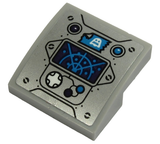 LEGO 15068pb237 Slope, Curved 2 x 2 x 2/3 with Control Panel with Radar Screen, White Ghost on Patch, White Joystick, Buttons and Lights Pattern (Sticker) - Sets 70427 / 70430 / 70431 / 70432 - Main Product Image
