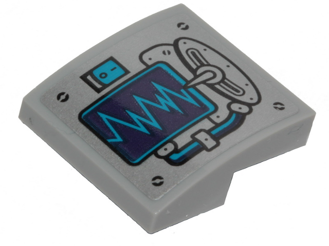 LEGO 15068pb261 Slope, Curved 2 x 2 x 2/3 with Seismometer and Dark Azure Graph Pattern (Sticker) - Set 70433 - Main Product Image