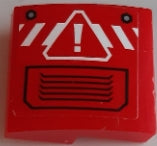 LEGO 15068pb336 Slope, Curved 2 x 2 x 2/3 with Danger Sign on White Danger Stripes and Black Vent on  Background Pattern (Sticker) - Set 60185 - Main Product Image
