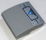 LEGO 15068pb432 Slope, Curved 2 x 2 x 2/3 with Silver Plates and White Lightning Bolt on Dark Azure Triangle Warning Sign Pattern (Sticker) - Set 70424 - Main Product Image