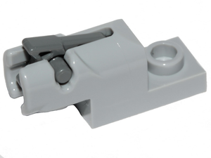 LEGO 15403c01 Projectile Launcher, 1 x 2 Mini Blaster / Shooter with Dark Bluish Gray Trigger (15403 / 15392) in Light Bluish Gray - Authentic LEGO Part