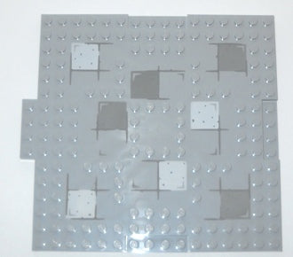 LEGO 15623pb001 Brick, Modified 16 x 16 x 2/3 with 1 x 4 Indentations and 1 x 4 Plate with Stones Pattern - Main Product Image