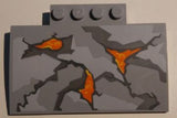 LEGO 15625pb011 Slope, Curved 5 x 8 x 2/3 with 4 Studs with Cracks and Lava Pattern (10722) - Main Product Image