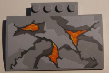 LEGO 15625pb011 Slope, Curved 5 x 8 x 2/3 with 4 Studs with Cracks and Lava Pattern (10722) - Main Product Image