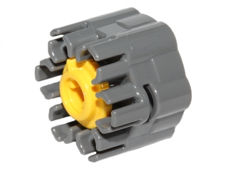 LEGO 18588c02 Projectile Launcher Part, Rapid Shooter Six Barrel - Angled Barrels with Yellow Trigger (18588 / 18587) - Main Product Image