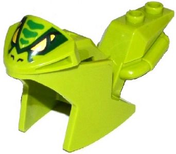 LEGO 18895pb06 Motorcycle Fairing, Racing (Sport) Bike with Snake Face Pattern - Main Product Image