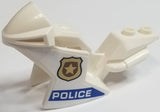 LEGO 18895pb15 Motorcycle Fairing, Racing (Sport) Bike with Gold Badge and &#39;POLICE&#39; on Blue Stripe Pattern on Both Sides (Stickers) - Sets 60208 / 60210 / 60233 - Main Product Image