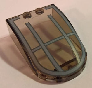 LEGO 18973pb08 Windscreen 6 x 4 x 1 1/3 Canopy Straight Sides with Gray Star Wars Skimmer Pattern - Main Product Image