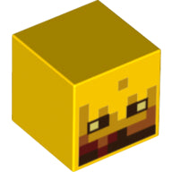 LEGO 19729pb007 Minifigure, Head, Modified Cube with Pixelated Fire and Black Eyes Pattern (Minecraft Blaze) - Main Product Image