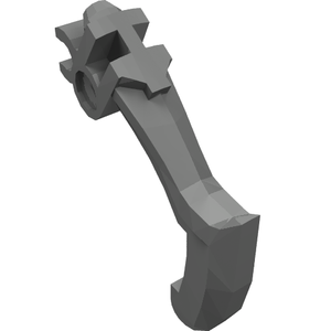 LEGO 20252 Bionicle Weapon Claw - Bent and Notched with Clip in Pearl Dark Gray - Authentic LEGO Part