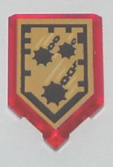 LEGO 22385pb010 Tile, Modified 2 x 3 Pentagonal with Nexo Power Shield Pattern - Mace Rain - Main Product Image