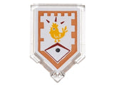 LEGO 22385pb014 Tile, Modified 2 x 3 Pentagonal with Nexo Power Shield Pattern - Chicken Power - Main Product Image