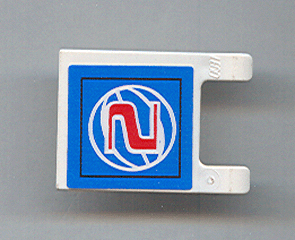 LEGO 2335pb044 Flag 2 x 2 Square with Red Number 2 and  Wire Frame Basketball on Blue Background Pattern (Sticker) - Sets 3432 / 3433 - Main Product Image