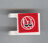 LEGO 2335pb050 Flag 2 x 2 Square with Black Number 3 and  Wire Frame Basketball on Red Background Pattern (Sticker) - Sets 3432 / 3433 - Main Product Image