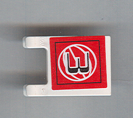 LEGO 2335pb050 Flag 2 x 2 Square with Black Number 3 and  Wire Frame Basketball on Red Background Pattern (Sticker) - Sets 3432 / 3433 - Main Product Image