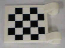 LEGO 2335pb065 Flag 2 x 2 Square with Checkered Pattern on Both Sides, White Corners (Stickers) - Sets 8864 / 8897 / 8898 / 8899 - Main Product Image