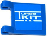 LEGO 2335pb132 Flag 2 x 2 Square with White &#39;TURBO KIT&#39; on  Background Pattern on Both Sides (Stickers) - Set 8154 - Main Product Image
