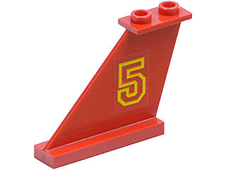 LEGO 2340pb008L Tail 4 x 1 x 3 with Yellow Number 5 Pattern Model Left Side (Sticker) - Set 6679 - Main Product Image