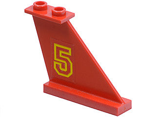 LEGO 2340pb008R Tail 4 x 1 x 3 with Yellow Number 5 Pattern Model Right Side (Sticker) - Set 6679 - Main Product Image