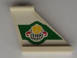 LEGO 2340pb041R Tail 4 x 1 x 3 with Box and Arrows and Globe Right and Red SP3 Badge and Black 'POLICE' Left Pattern (Stickers) - Set 5983 - Main Product Image