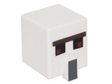 LEGO 23766pb001 Minifigure, Head, Modified Cube Tall with Raised Rectangle with Pixelated Dark Brown Unibrow, Red and Black Eyes, and Dark Bluish Gray Nose Pattern (Minecraft Iron Golem) - Main Product Image
