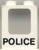 LEGO 2377pb01 Window 1 x 2 x 2 Plane with 'POLICE' Pattern - Main Product Image