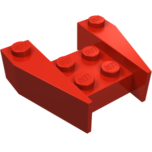 LEGO 2399 Wedge 3 1/2 x 4 without Stud Notches in Red - Authentic LEGO Part