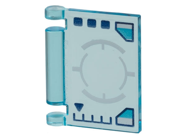 LEGO 24093pb070 Minifigure, Utensil Book Cover with Spaceship Control Panel, Dark Blue Gauges, Squares and Triangle and White Targeting Circle on Head-Up Display (HUD) Pattern - Main Product Image