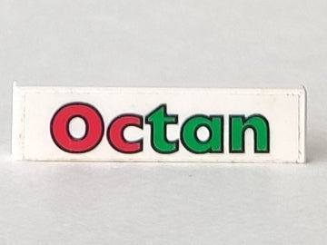 LEGO 2431pb0020 Tile 1 x 4 with &#39;Octan&#39; Pattern (Sticker) - Sets 6397 / 6472 / 6663 - Main Product Image