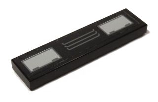 LEGO 2431pb0150 Tile 1 x 4 with Gray Grille and Rectangles Pattern (Sticker) - Set 5973 - Main Product Image