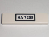 LEGO 2431pb0157 Tile 1 x 4 with Black 'HA 7208' Pattern (Sticker) - Set 7208 - Main Product Image