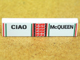 LEGO 2431pb0192 Tile 1 x 4 with 'CIAO' and 'McQUEEN' Pattern - Main Product Image