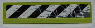 LEGO 2431pb0221L Tile 1 x 4 with Black and White Danger Stripes, Scratches and Splatters Pattern Model Left Side (Sticker) - Set 8963 - Main Product Image