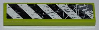 LEGO 2431pb0221R Tile 1 x 4 with Black and White Danger Stripes, Scratches and Splatters Pattern Model Right Side (Sticker) - Set 8963 - Main Product Image