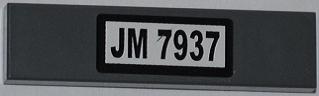 LEGO 2431pb0228 Tile 1 x 4 with 'JM 7937' Pattern (Sticker) - Set 7937 - Main Product Image