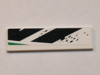 LEGO 2431pb0332R Tile 1 x 4 with Black and Green Pattern Model Right Side (Sticker) - Set 8864 - Main Product Image
