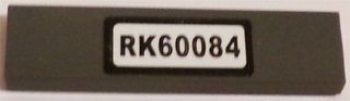 LEGO 2431pb0372 Tile 1 x 4 with &#39;RK60084&#39; Pattern (Sticker) - Set 60084 - Main Product Image