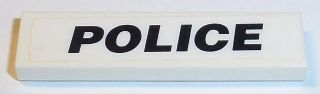 LEGO 2431pb0419 Tile 1 x 4 with Black &#39;POLICE&#39; on  Background Pattern (Sticker) - Set 8152 - Main Product Image